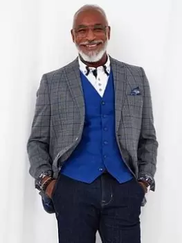 Image of Joe Browns Charming Check Blazer - Grey, Size 48, Men