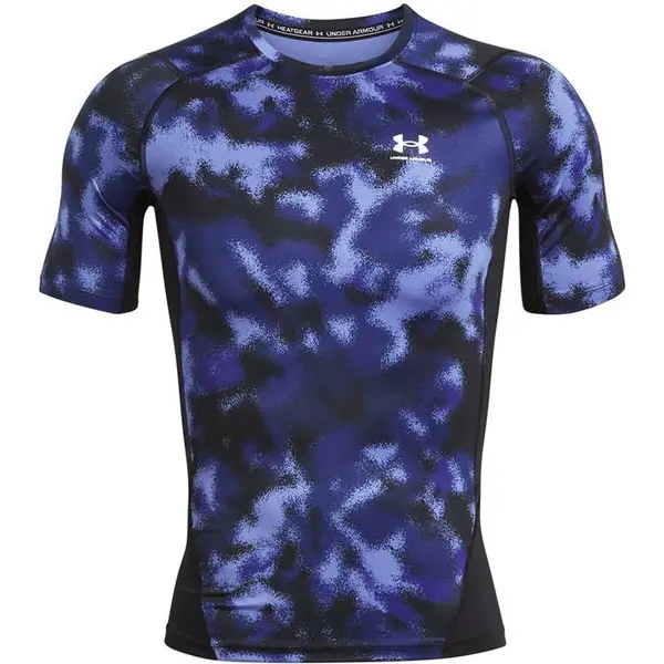 Image of Under Armour HeatGear Printed Short Sleeve Mens - Black S