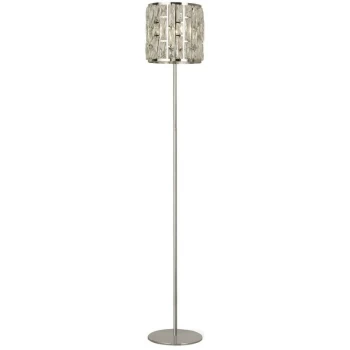 Image of Searchlight BIJOU - 1 Light Chrome Floor Lamp with Crystal Glass