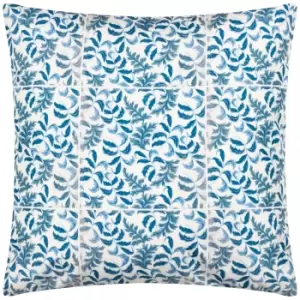 Image of Paoletti Minton Tiles Large Outdoor Cushion Blue