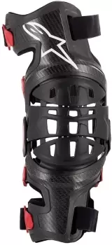 Image of Alpinestars Bionic-10 Carbon Knee Protector Right, black-red, Size L, black-red, Size L