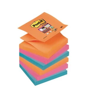 Image of Post it Super Sticky Z Notes 76 x 76mm Bangkok Collection Pack of 6