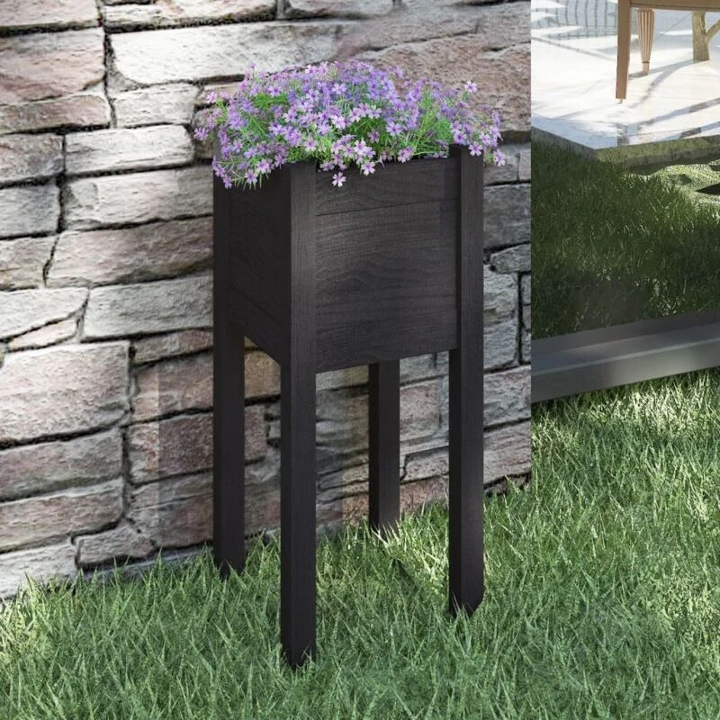Image of VIDAXL Garden Planter Black 31x31x70cm Solid Pinewood Vidaxl 8720286815182
