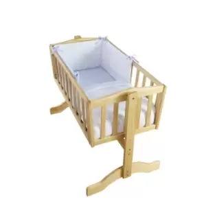 Image of Clair de Lune Stars & Stripes Crib/Cradle Quilt & Bumper Bedding Set - Blue