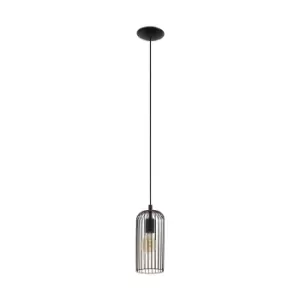 Image of Hanging Ceiling Pendant Light Black & Copper Cage Shade 1 x 60W E27 Bulb