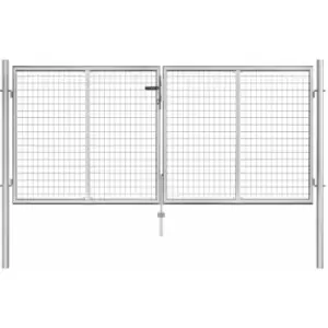 Image of Garden Gate Galvanised Steel 306x150cm Silver Vidaxl Silver