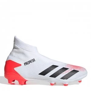 Image of adidas Predator 20.3 Football Boots Firm Ground - White/PopOrange