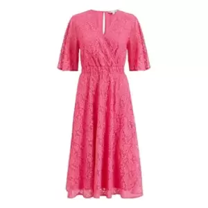 Image of Yumi Pink Lace Wrap Dress - Pink