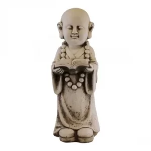 Image of Stone Effect Garden Ornament, Monk Reading