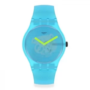 Image of Swatch Ocean Blur Blue Silicone Strap Watch