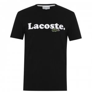 Image of Lacoste Script T Shirt - Black 031