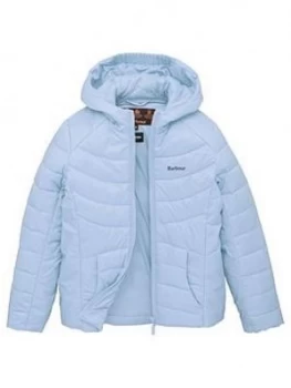 Image of Barbour Girls Shoreward Quilt Hooded Jacket - Blue
