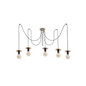 Image of Saturn Cluster Pendant Ceiling Light Gold, 5x E27