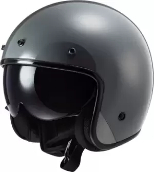 Image of LS2 OF601 Bob Solid Jet Helmet, grey, Size XL, grey, Size XL