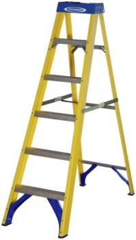 Image of Werner 6 Tread Fibreglass Step Ladder