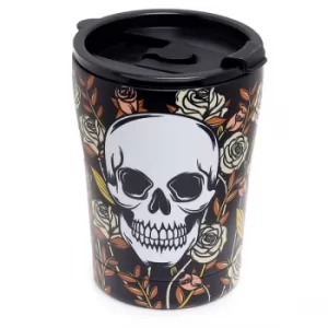 Image of Skulls & Roses Reusable Stainless Hot & Cold Thermal Insulated Food & Drink Cup 300ml