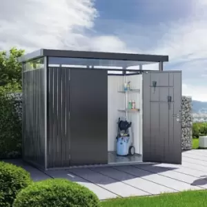 Image of 8' x 5' Biohort HighLine H2 Dark Grey Metal Double Door Shed (2.52m x 1.72m)