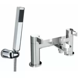 Image of Clio Bath Shower Mixer Tap Modern Chrome And Wall Mounted Shower Head - Bristan