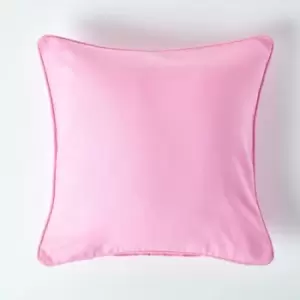 Image of Cotton Plain Pink Cushion Cover, 45 x 45cm - Pink - Homescapes