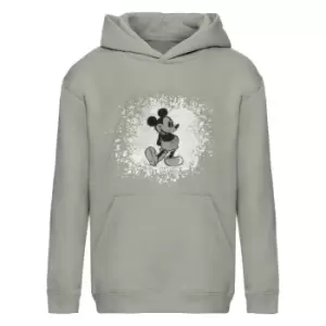 Image of Disney Girls Pose Mickey Mouse Glitter Pullover Hoodie (5-6 Years) (Grey Heather)