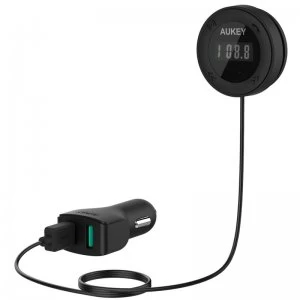Image of Aukey 4.8A FM Transmitter with Dual-Port AiPower Car Charger