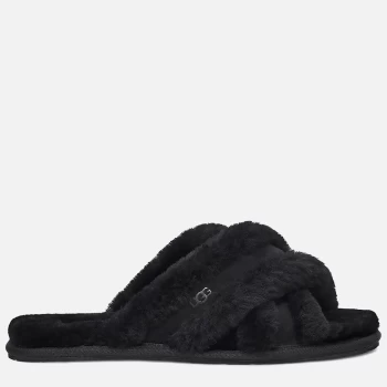 Image of UGG Womens Scuffita Sheepskin Slide Slippers - Black - UK 4
