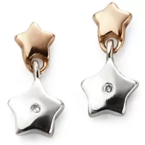 Image of Childrens D For Diamond Sterling Silver Star Earrings