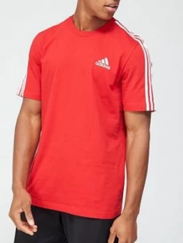 Image of Adidas 3-Stripe T-Shirt - Red