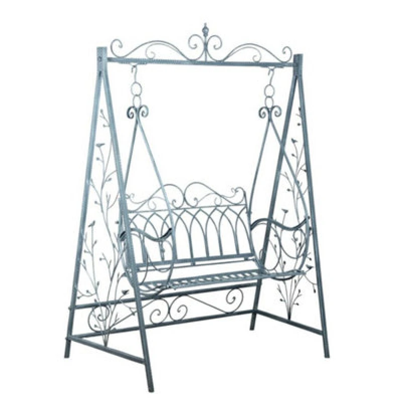 Image of Minster Garden Swing Bench - Metal - L147 X W90 X H215cm - Grey