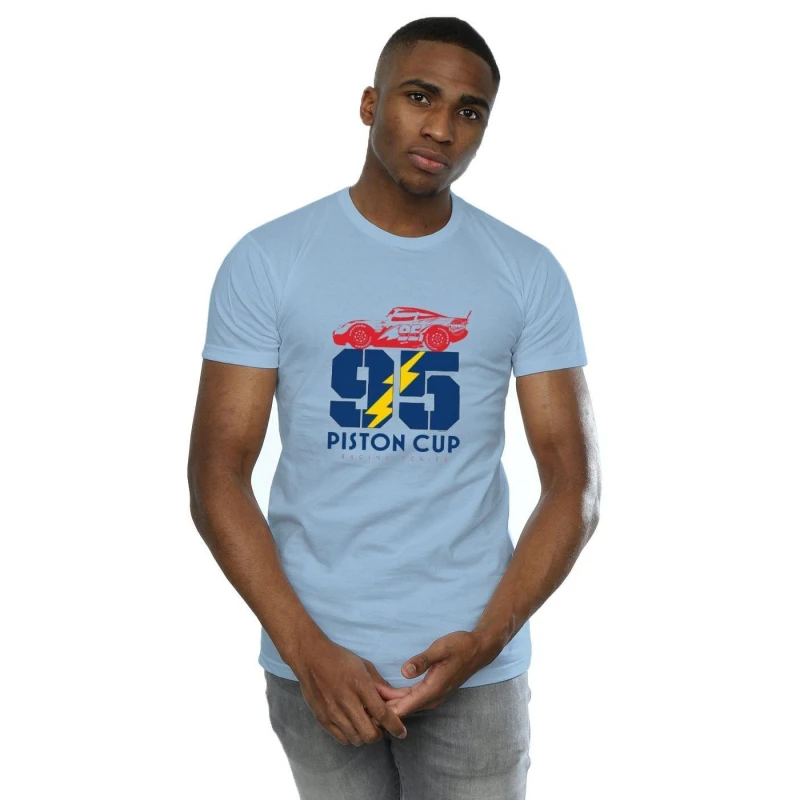 Image of Disney Men Cars Piston Cup 95 T-Shirt in Baby Blue Size: Small Baby Blue S Male 5059568305350