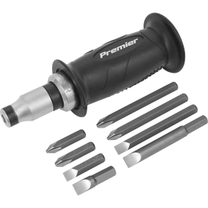 Image of Sealey Hand Impact Driver and 8 Piece Screwdriver Bit Set