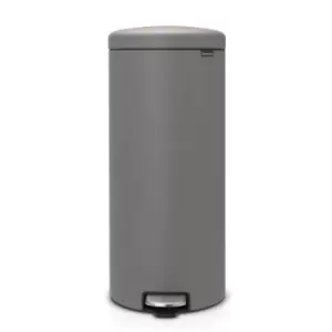 Image of Brabantia newIcon Pedal Bin 30 Litre Plastic Bucket Mineral Concrete Grey