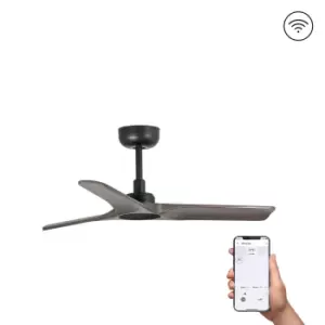 Image of Heywood Small White, Light Wood Ceiling Fan DC Smart, 6 Speed