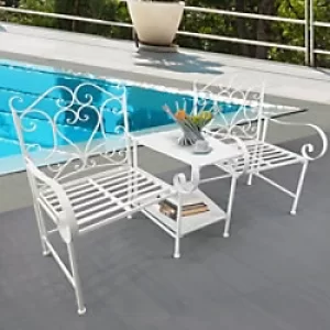 Image of BENCH W TABLE WHITE