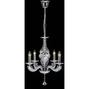 Image of Diyas - Pendant light Santo 4 Bulbs chrome polished / crystal