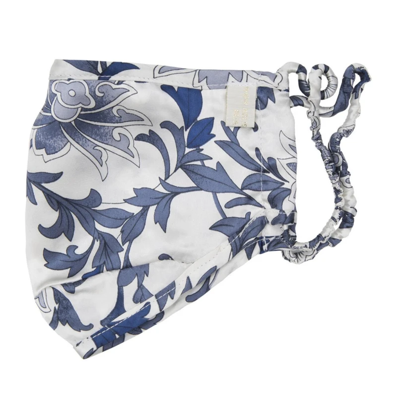 Image of Holistic Silk Silk Face Covering - Blue Blue One Size