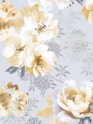Image of Catherine Lansfield Dramatic Floral Ochre Wallpaper