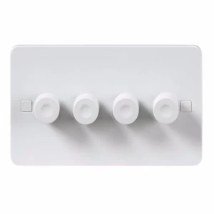 Image of KnightsBridge Pure 4mm 40-250W White 4G 2 Way 230V Electric Dimmer Switch