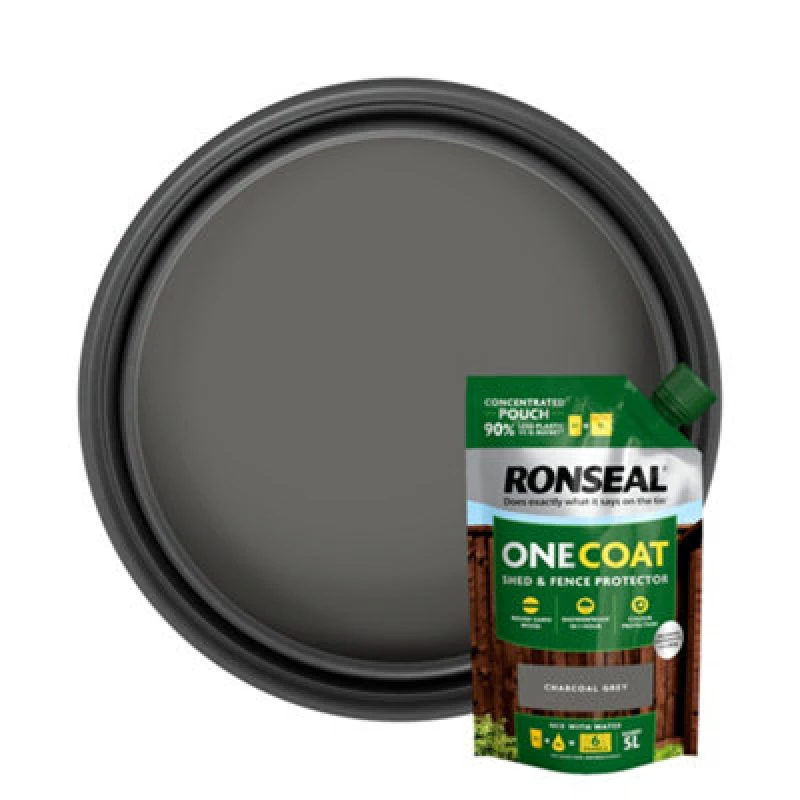 Image of Ronseal KCB.8174503.10800.73 One Coat Shed & Fence Refill Charcoal... KCB.8174503.10800.73