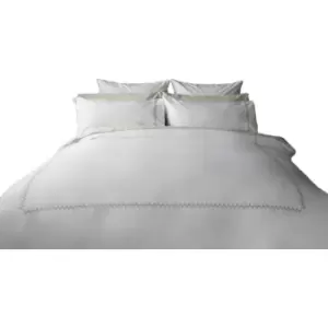 Image of Luna Cotton Duvet Cover Set (Single) (White) - Belledorm
