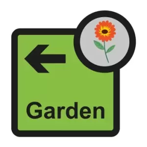 Image of Garden Arrow Left Sign, Self Adhesive Foamex (305mm x 310mm)
