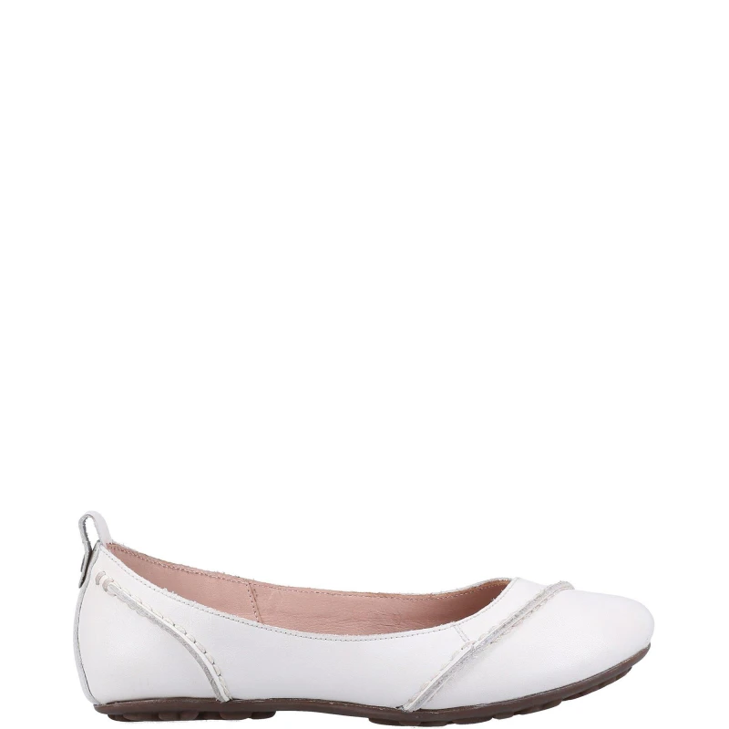 Image of Hush Puppies Womens Janessa Leather Ballerina Shoes UK Size 3 (EU 36) White HUS754-WHITE-3