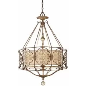 Image of 3 Bulb Ceiling Pendant Light Fitting British Bronze Oxidized Bronze LED E27 60W