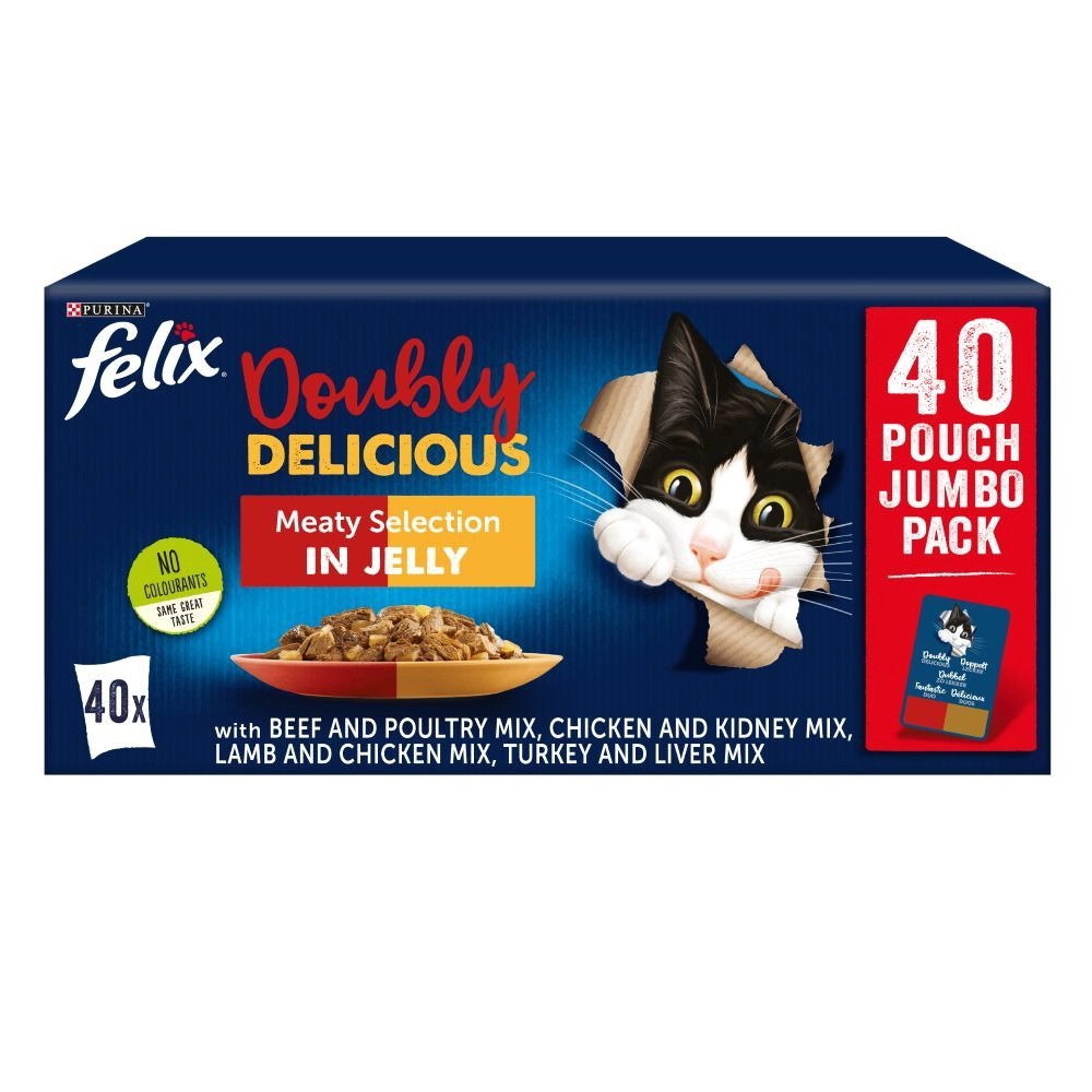 Image of Purina Felix As Good As It Looks Doubly Delicious Cat Food 40 x 100g