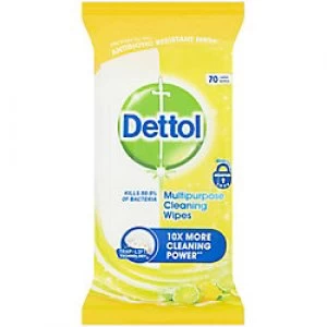 Image of Dettol Multipurpose Wipes Citrus Pack of 70
