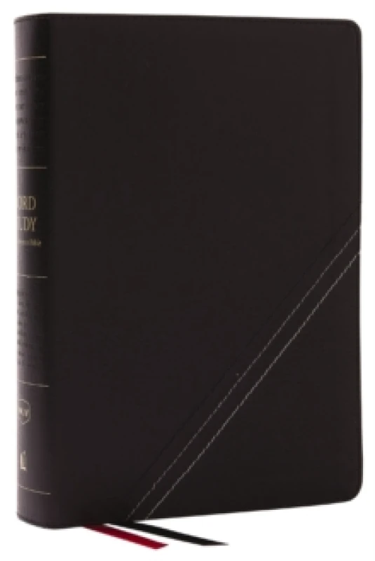 Image of NKJV, Word Study Reference Bible, Bonded Leather, Black, Red Letter, Comfort Print. Leather / fine binding. By Thomas Nelson Books