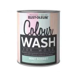 Image of Rust-Oleum Mint Sorbet Colour Wash Paint 750ml Mint