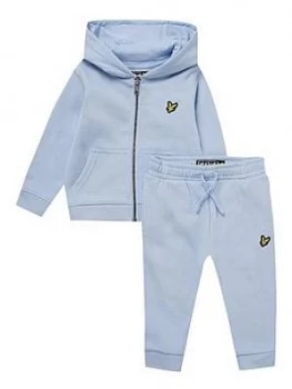 Image of Lyle & Scott Toddler Boys Zip Through Hoodie And Jog Set - Chambray Blue
