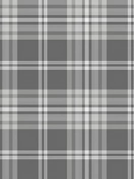 Image of Catherine Lansfield Kelso Check Wallpaper - Grey/Silver