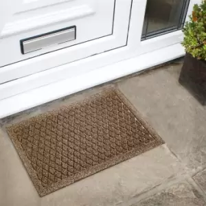 Image of JVL Dirt Defense Diamond Pattern Doormat Beige